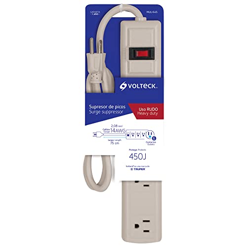 MULTICONTACTO USO RUDO CON SUPRESOR DE PICOS 450 JOULES VOLTECK 47184