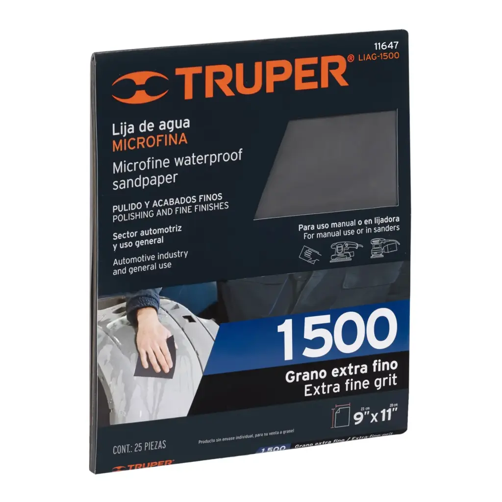 LIJA DE AGUA MICROFINAS GRANO 1,500 TRUPER 11647