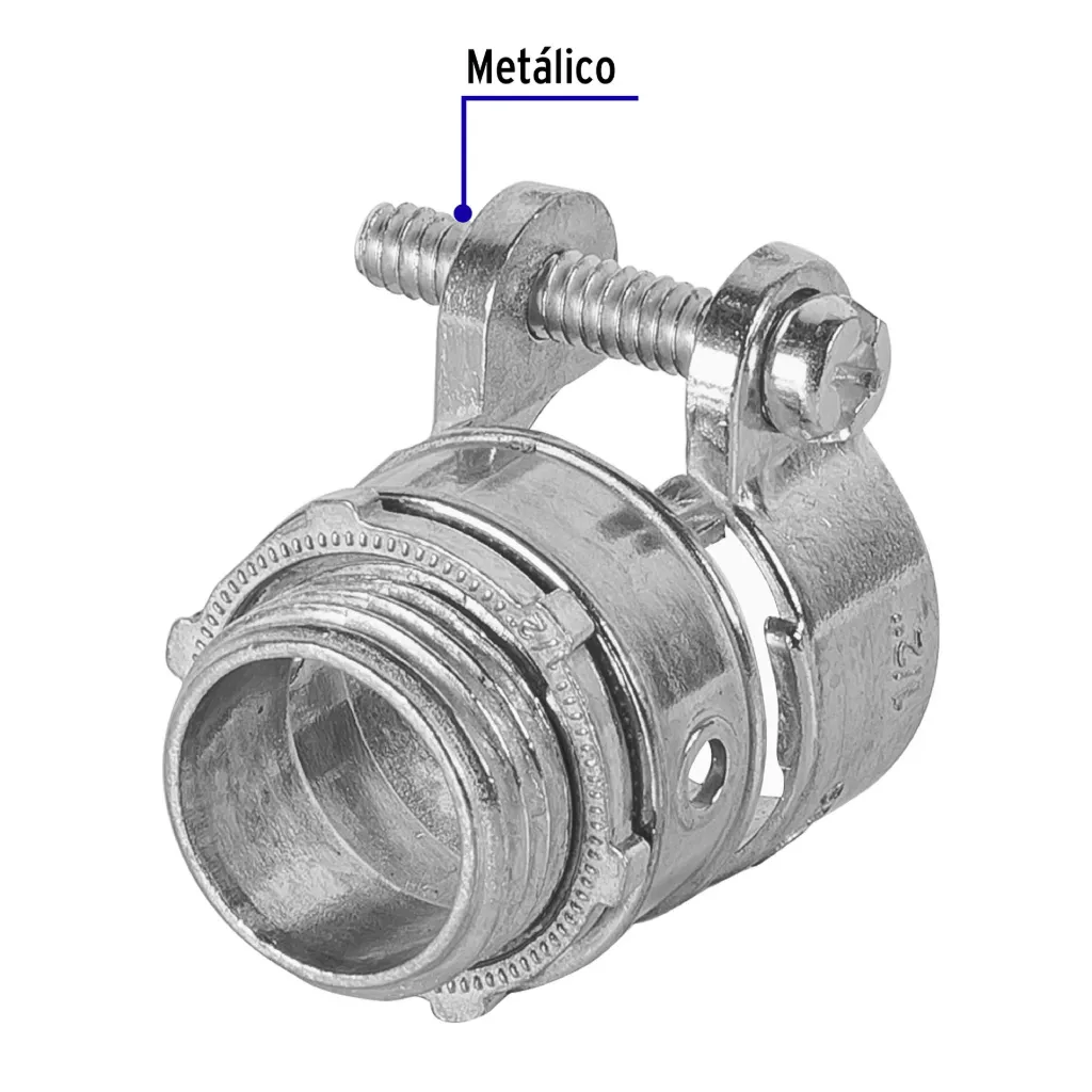 CONECTOR RECTO PARA TUBO FLXIBLE METALICO 3/4" VOLTECK (TRUPER) 47341
