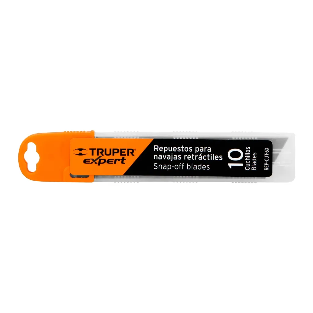 Estuche con 10 cuchillas SK2 de 18 mm para cutter Expert TRUPER 100099