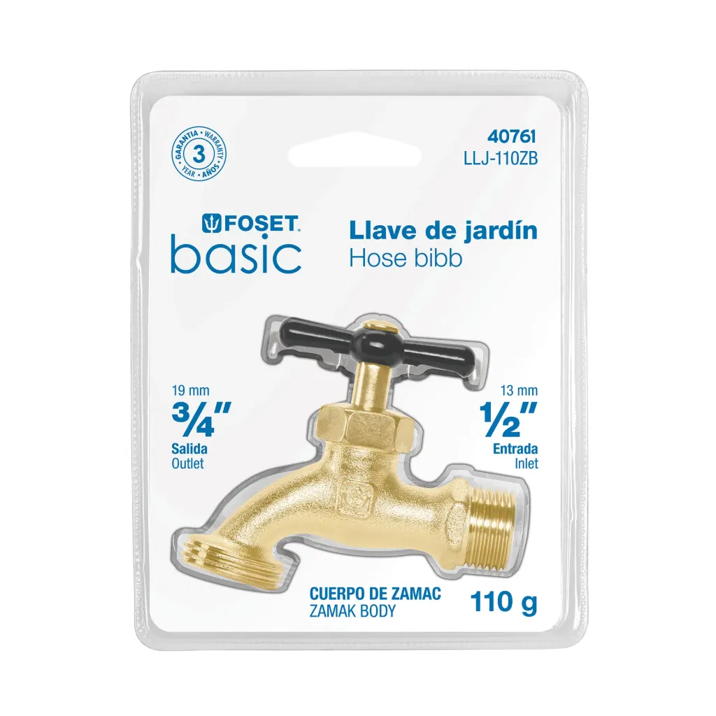 [40761] LLAVE PARA MANGUERA DE ZAMAC 110gr. 1/2" BLISTER, FOSET BASIC (TRUPER) 40761