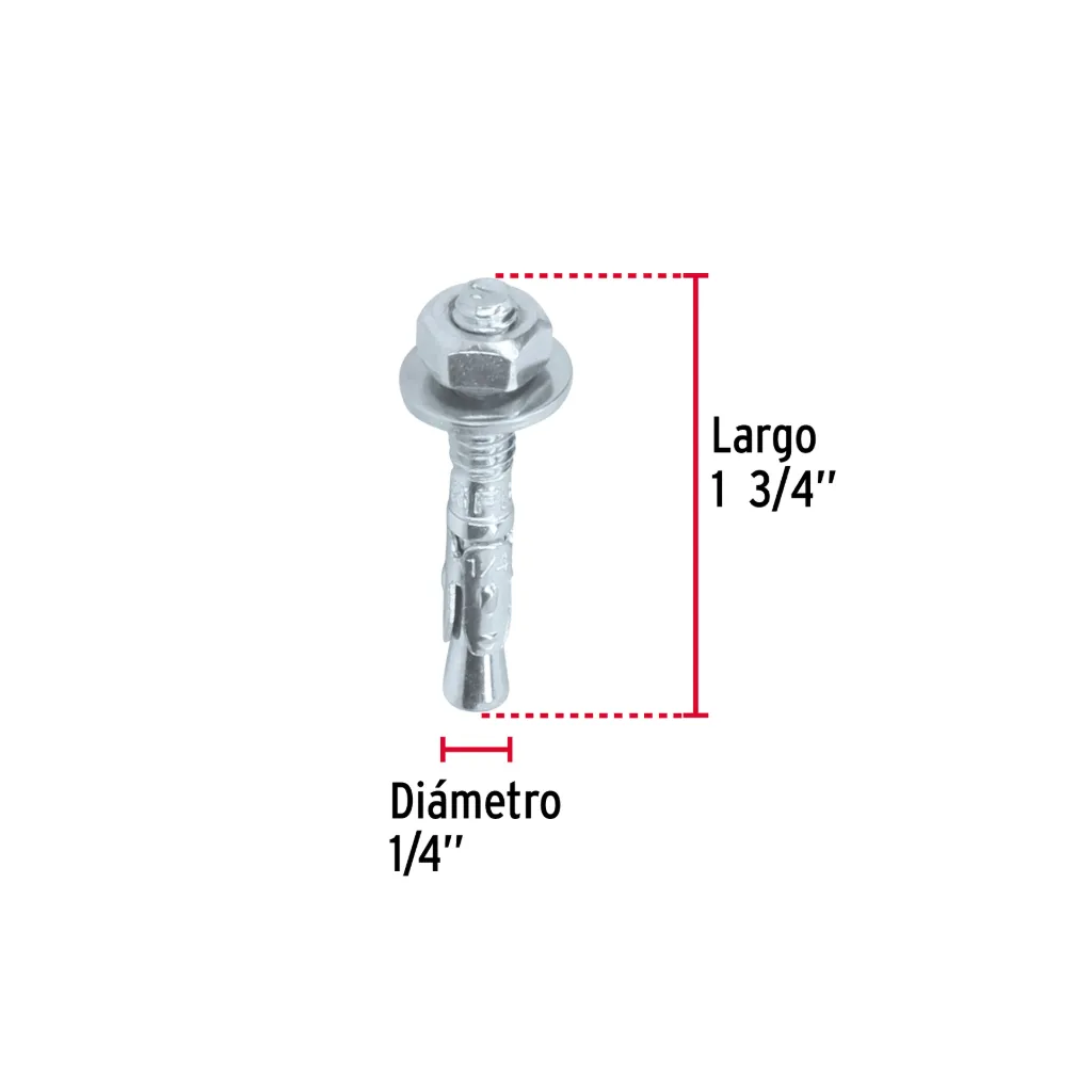[46657] TAQUETE ARPON 1/4" x 1¾" FIERO (TRUPER) 46657