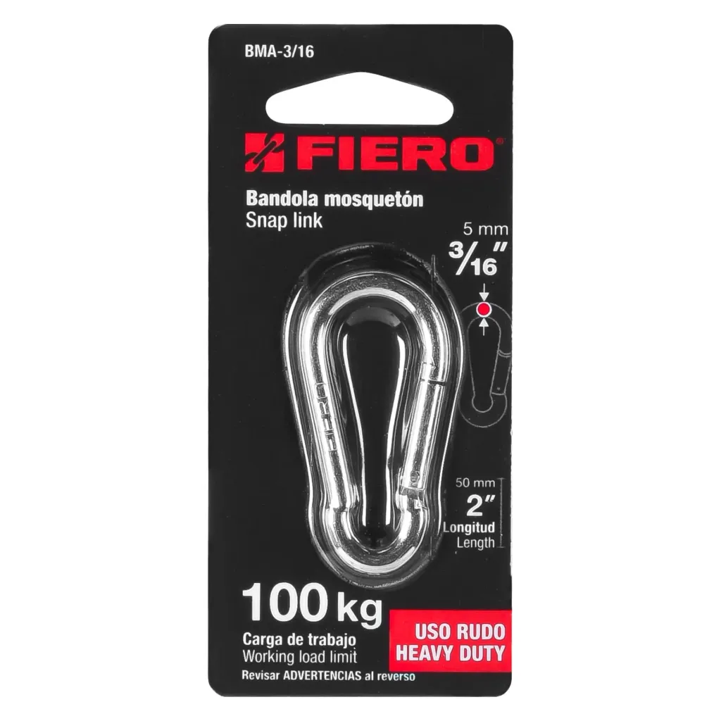 [44037] BANDOLA MOSQUETÓN 3/16" FIERO (TRUPER) 44037
